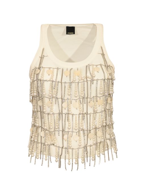 Top Cirimoia con strass e catene gioiello PINKO | 105731 A2UKZ05